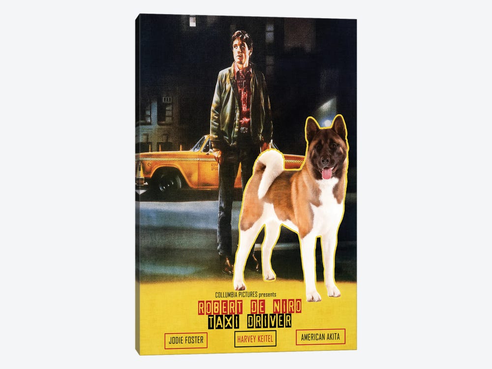 American Akita Taxi Driver Movie by Nobility Dogs 1-piece Canvas Artwork