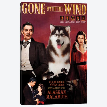 Alaskan Malamute Gone With The Wind Canvas Print #NDG1365} by Nobility Dogs Art Print