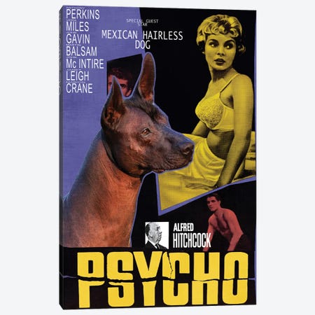 Mexican Hairless Dog Psycho Movie Canvas Print #NDG1373} by Nobility Dogs Canvas Print