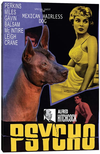 Mexican Hairless Dog Psycho Movie Canvas Art Print