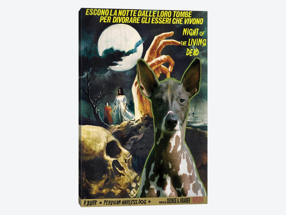 Peruvian Hairless Dog Night Of The Living Dead by Nobility Dogs 1-piece Canvas Print
