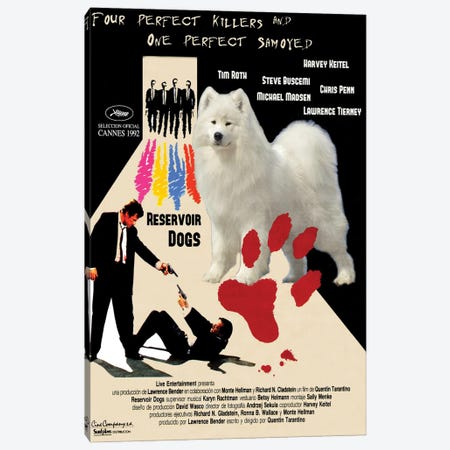 Samoyed Reservoir Dogs Canvas Print #NDG1380} by Nobility Dogs Canvas Artwork