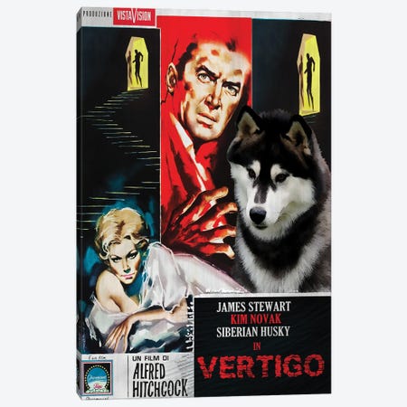Siberian Husky Vertigo Movie Canvas Print #NDG1383} by Nobility Dogs Canvas Art