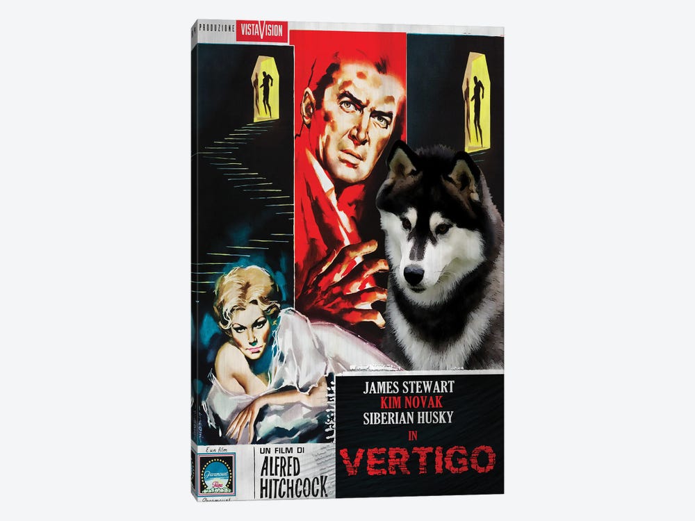 Siberian Husky Vertigo Movie by Nobility Dogs 1-piece Canvas Wall Art