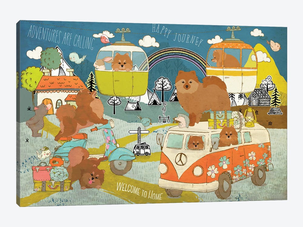 Pomeranian Happy Journey by Nobility Dogs 1-piece Art Print