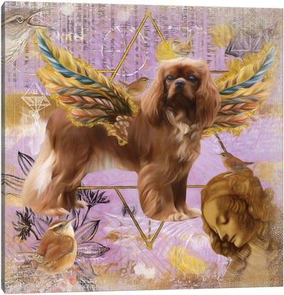 Ruby Cavalier King Charles Spaniel Angel Da Vinci Canvas Art Print - Cavalier King Charles Spaniel Art