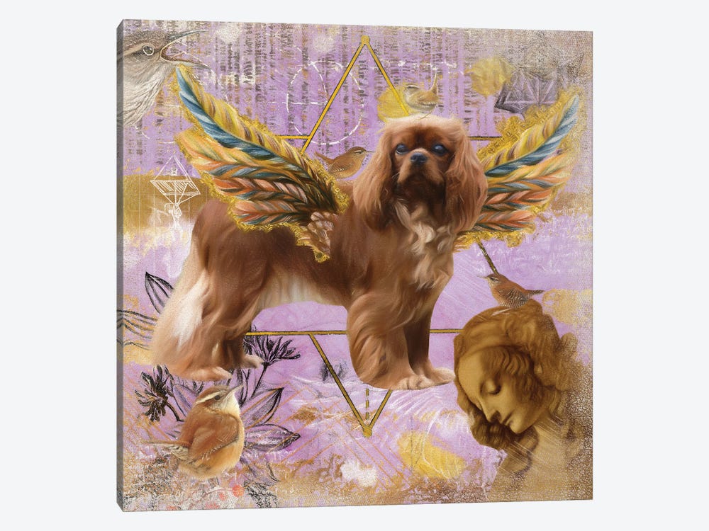 Ruby Cavalier King Charles Spaniel Angel Da Vinci by Nobility Dogs 1-piece Canvas Wall Art