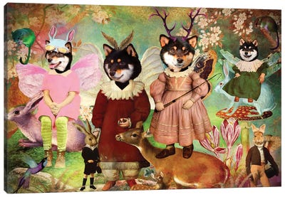 Shiba Inu Enchanted Woodland Canvas Art Print - Nobility Dogs
