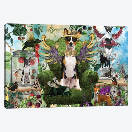 Basenji Berry Paradise Canvas Print #NDG1406} by Nobility Dogs Canvas Artwork