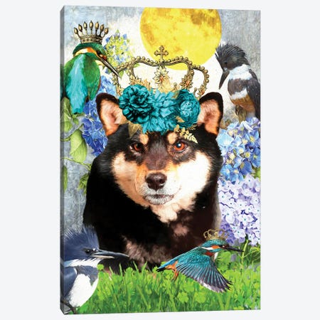 Shiba Inu And Kingfisher Canvas Print #NDG1414} by Nobility Dogs Art Print