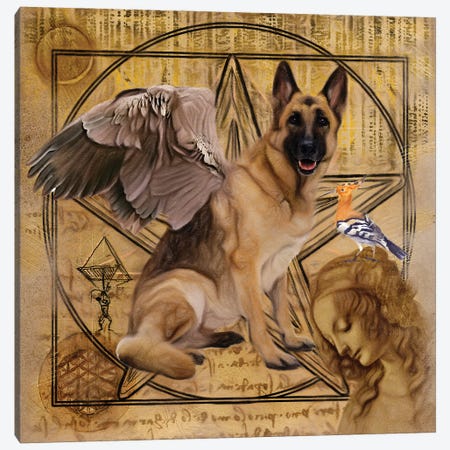 German Shepherd Angel Da Vinci Canvas Print #NDG143} by Nobility Dogs Canvas Art Print