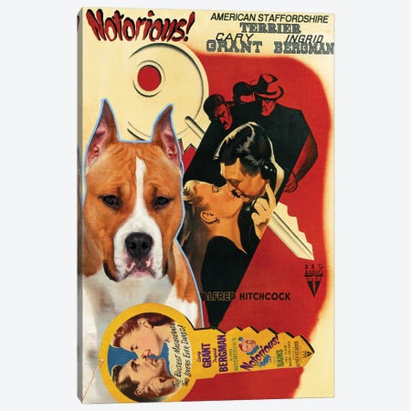 American Staffordshire Terrier Notorious Canvas Print #NDG1452} by Nobility Dogs Canvas Wall Art