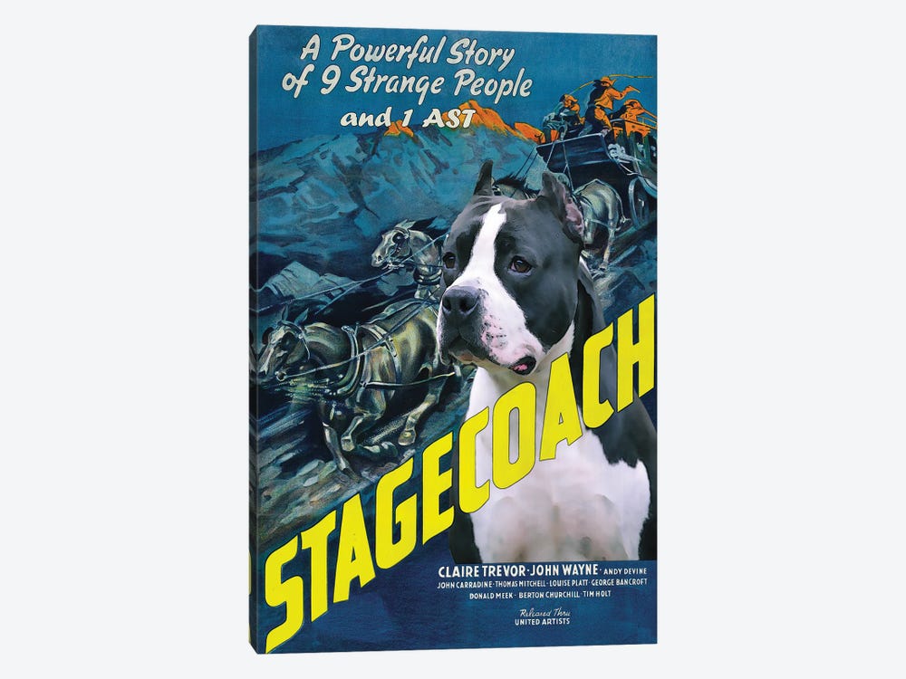 American Staffordshire Terrier Stagecoach by Nobility Dogs 1-piece Canvas Wall Art