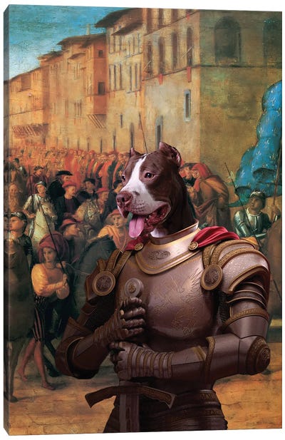 American Staffordshire Terrier Charles Viii At Florence Canvas Art Print - Pit Bull Art