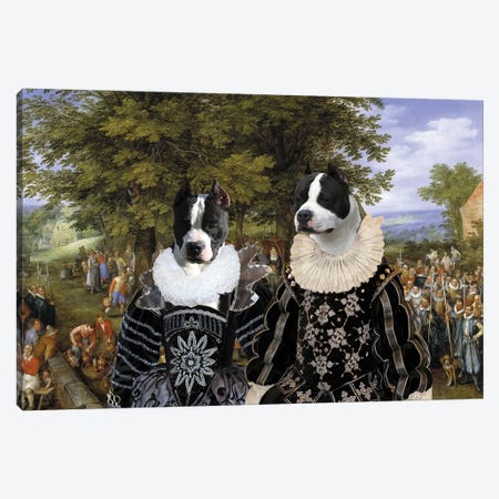 American Staffordshire Terrier Wedding Party Canvas Print #NDG1459} by Nobility Dogs Canvas Art