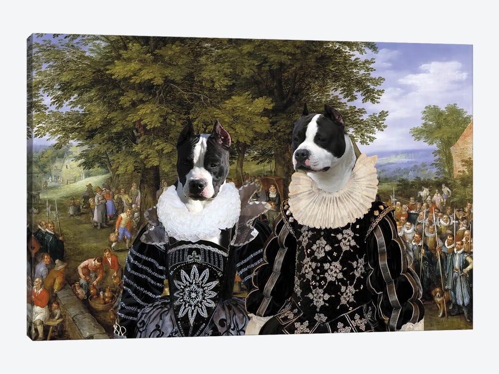 American Staffordshire Terrier Wedding Party by Nobility Dogs 1-piece Canvas Art