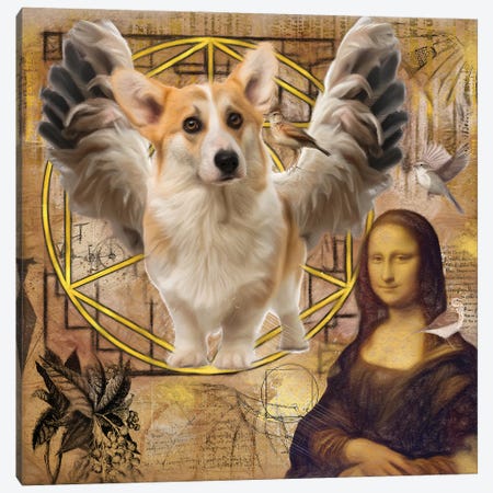 Welsh Corgi Angel Da Vinci Canvas Print #NDG145} by Nobility Dogs Canvas Artwork
