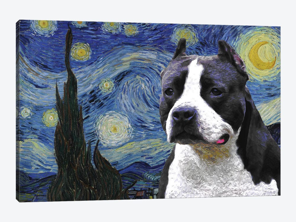 American Staffordshire Terrier The Starry Night by Nobility Dogs 1-piece Canvas Print