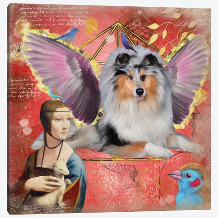 Rough Collie Blue Merle Angel Canvas Print #NDG146} by Nobility Dogs Canvas Artwork