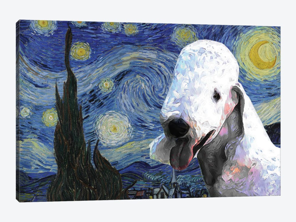 Bedlington Terrier The Starry Night by Nobility Dogs 1-piece Canvas Artwork