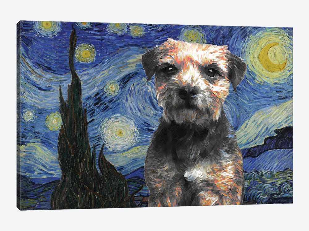 Border Terrier The Starry Night by Nobility Dogs 1-piece Canvas Art