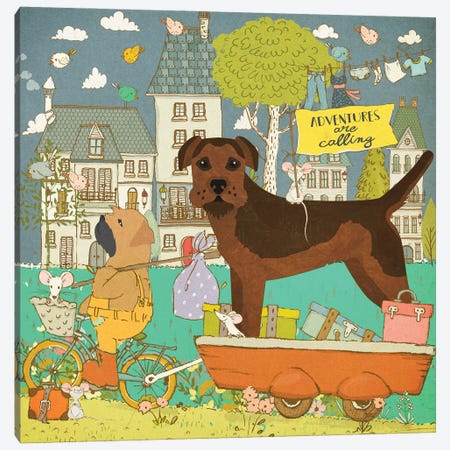 Border Terrier Adventure Time Canvas Print #NDG1488} by Nobility Dogs Art Print