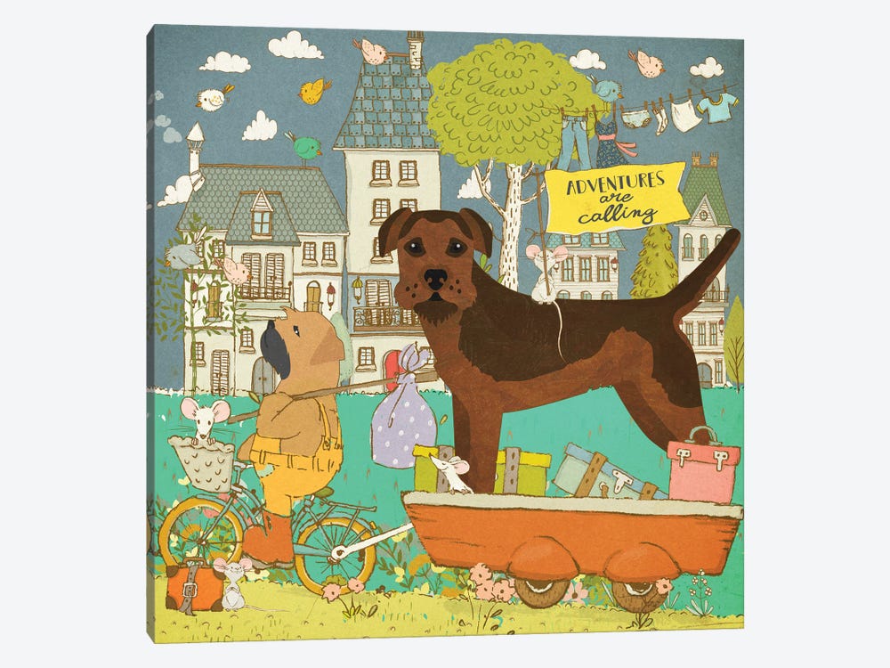 Border Terrier Adventure Time by Nobility Dogs 1-piece Canvas Wall Art
