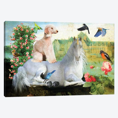 Bedlington Terrier And Unicorn Canvas Print #NDG1494} by Nobility Dogs Canvas Print