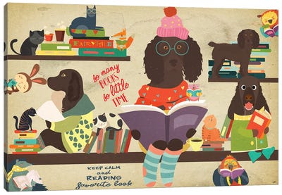 Boykin Spaniel Book Time Canvas Art Print - Nobility Dogs
