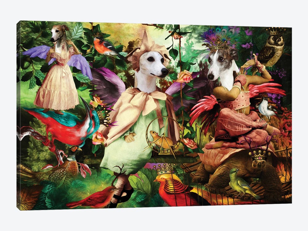 Whippet Enchanted Woodland by Nobility Dogs 1-piece Canvas Artwork