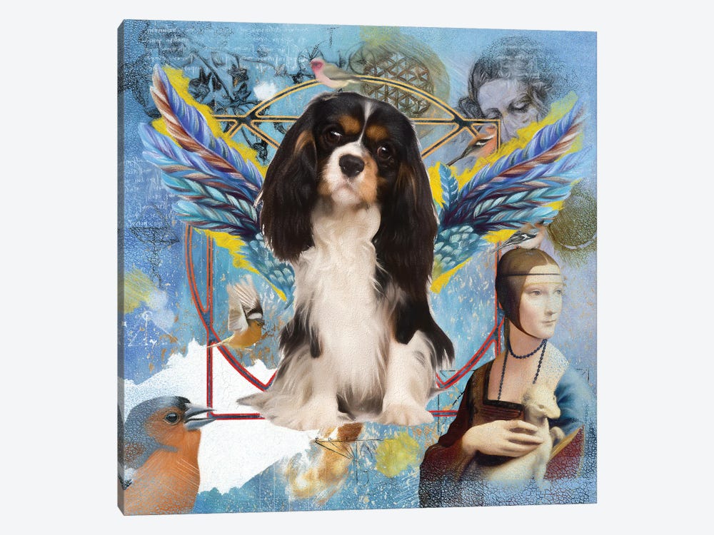 Tri Color Cavalier King Charles Spaniel Angel Da Vinci by Nobility Dogs 1-piece Canvas Art Print