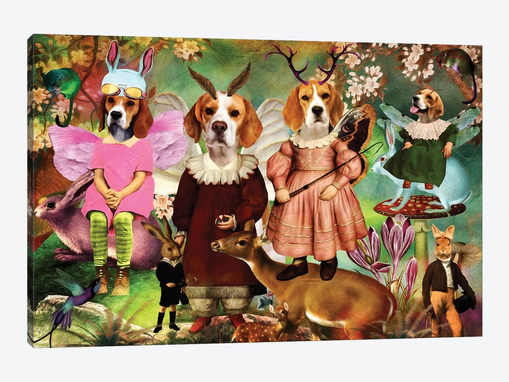 Beagle Enchanted Woodland by Nobility Dogs 1-piece Art Print