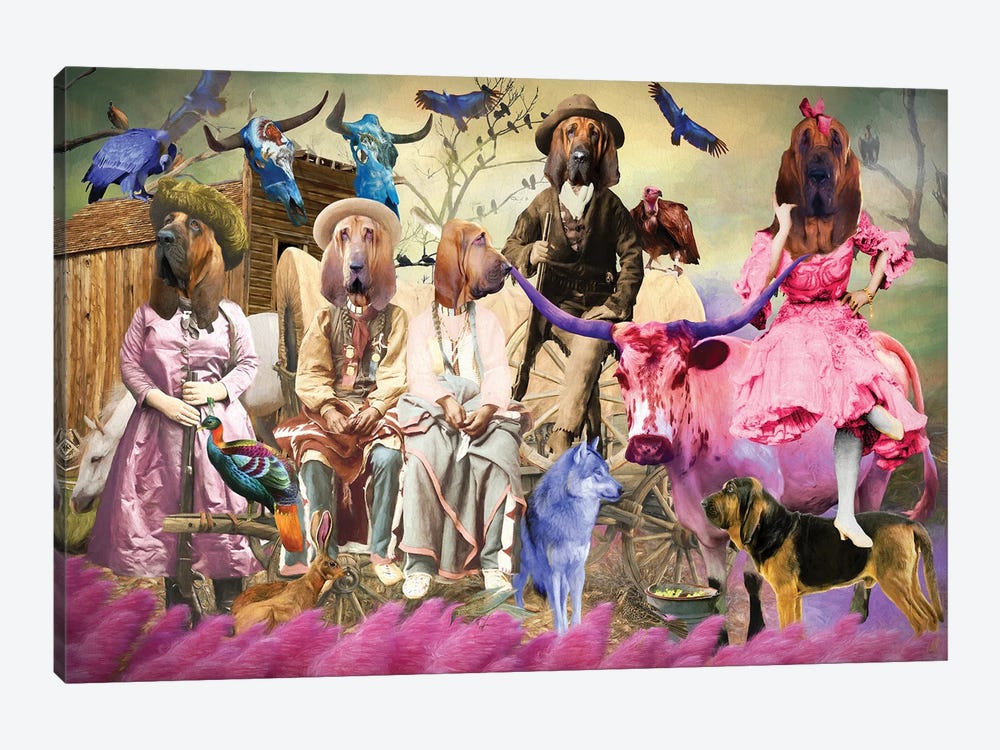 Bloodhound Wild Wild West by Nobility Dogs 1-piece Art Print