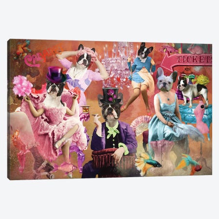 French Bulldog Life Is A Cabaret Canvas Print #NDG1520} by Nobility Dogs Canvas Artwork