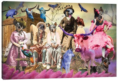 Australian Cattle Dog Wild Wild West Canvas Art Print
