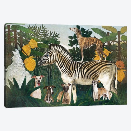 Whippet Henri Rousseau Zebra Canvas Print #NDG1526} by Nobility Dogs Canvas Print