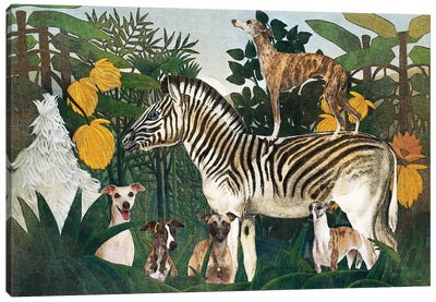 Whippet Henri Rousseau Zebra Canvas Art Print