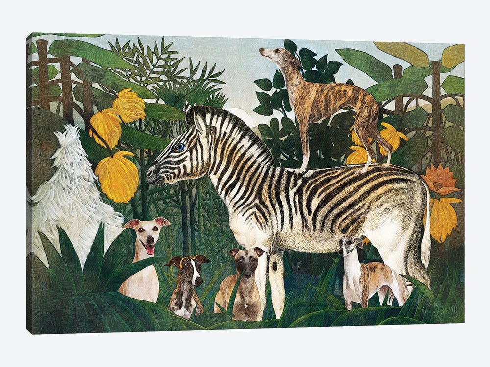 Whippet Henri Rousseau Zebra by Nobility Dogs 1-piece Art Print