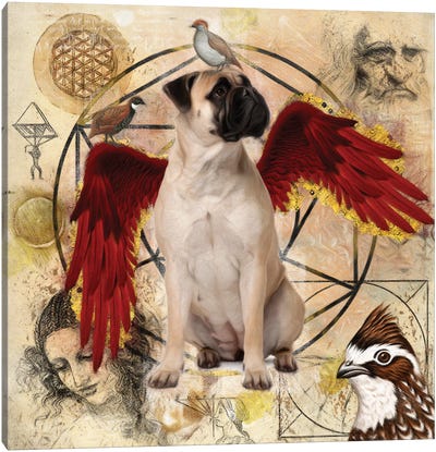 Bullmastiff Angel Da Vinci Canvas Art Print - Bullmastiffs
