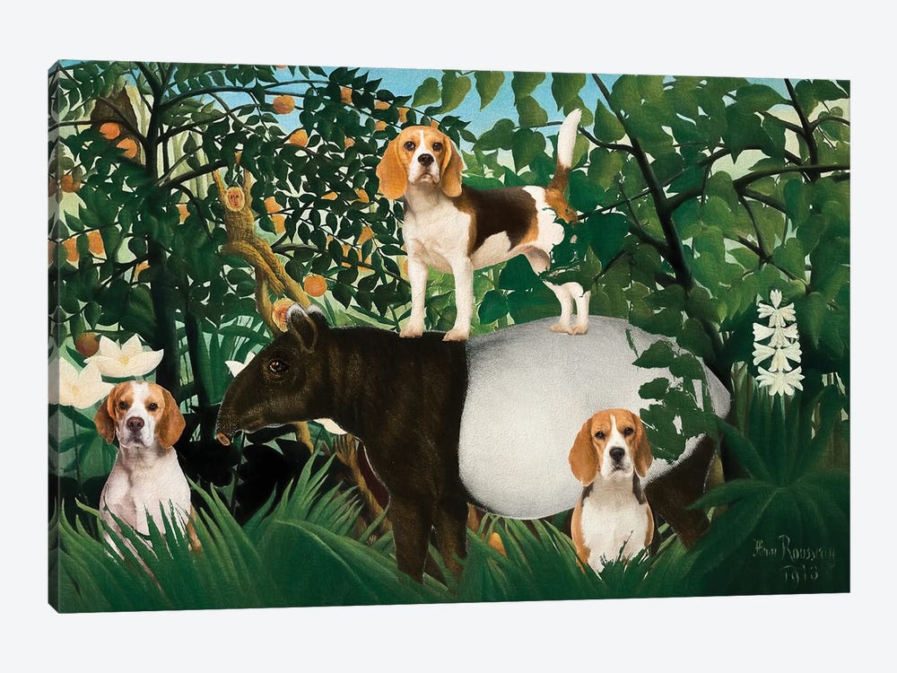 Beagle Henri Rousseau Tapir by Nobility Dogs 1-piece Art Print