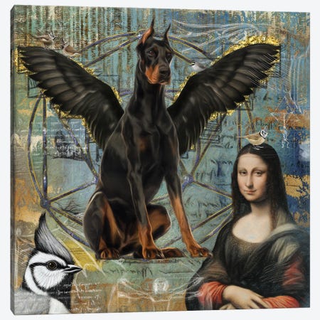 Doberman Pinscher Angel Da Vinci Canvas Print #NDG153} by Nobility Dogs Canvas Art