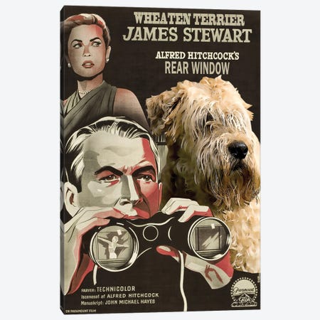 Wheaten Terrier Rear Window Movie Poster Canvas Print #NDG1545} by Nobility Dogs Canvas Art Print