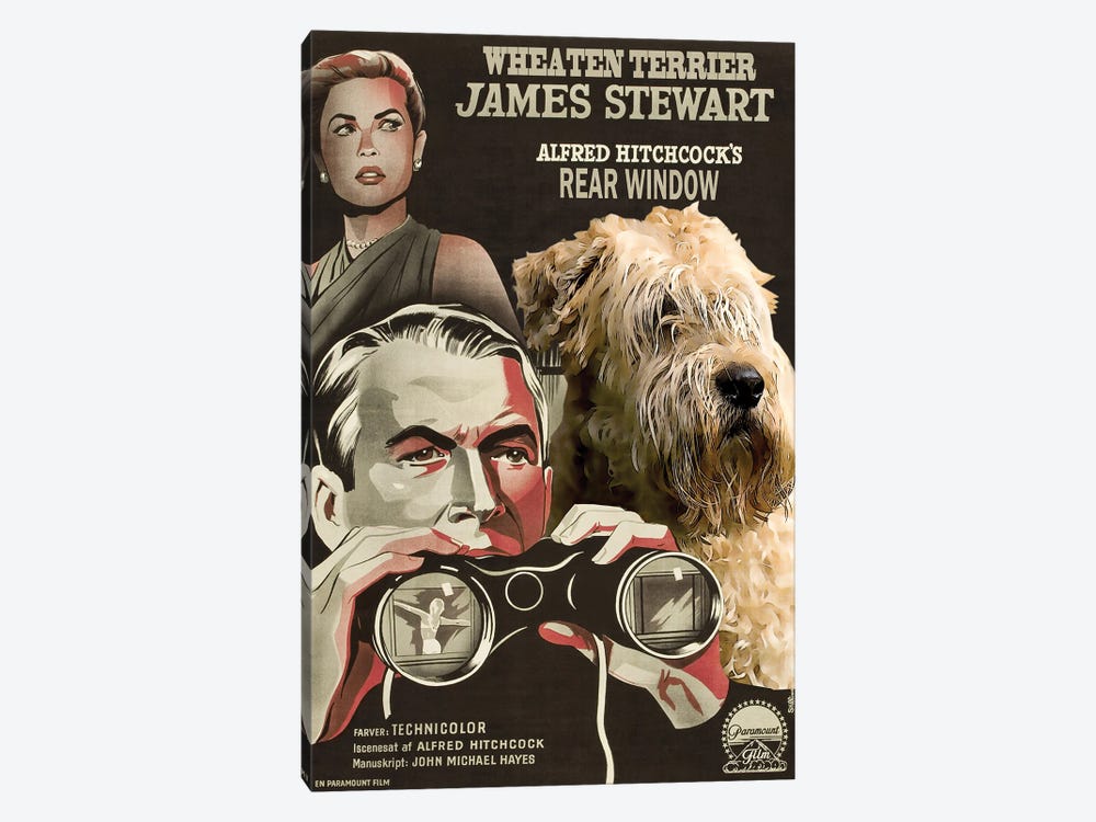 Wheaten Terrier Rear Window Movie Poster by Nobility Dogs 1-piece Canvas Art