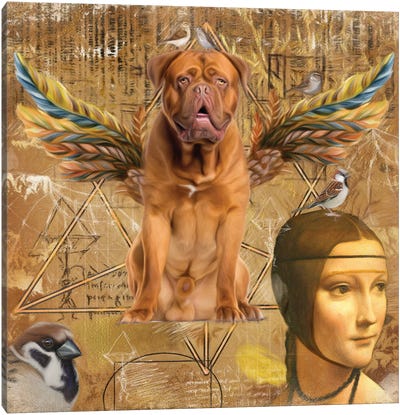 Dogue De Bordeaux Angel Da Vinci Canvas Art Print