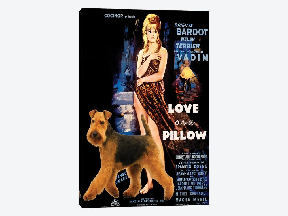 Welsh Terrier Love On A Pillow Movie by Nobility Dogs 1-piece Art Print