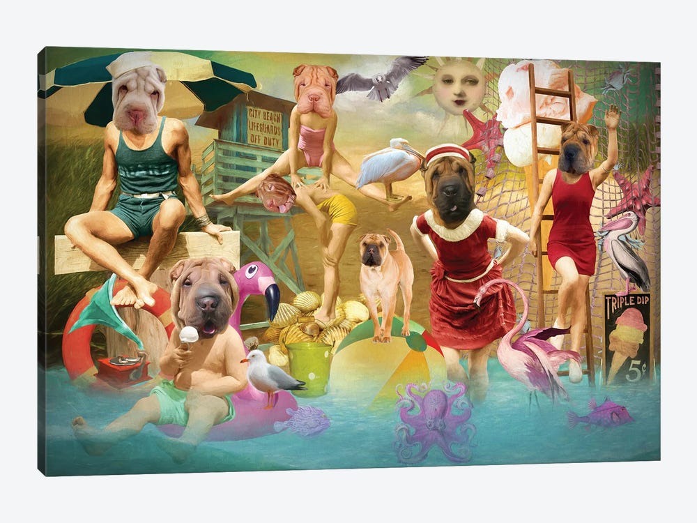 Shar Pei Summertime by Nobility Dogs 1-piece Canvas Art Print