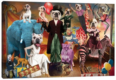 English Bulldog American Horror Story Canvas Art Print - Bulldog Art