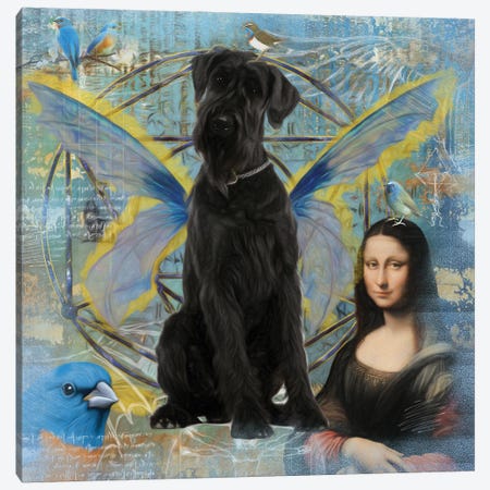 Black Schnauzer Angel Da Vinci Canvas Print #NDG158} by Nobility Dogs Canvas Art