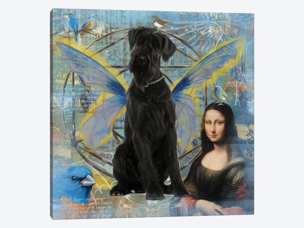 Black Schnauzer Angel Da Vinci by Nobility Dogs 1-piece Canvas Wall Art
