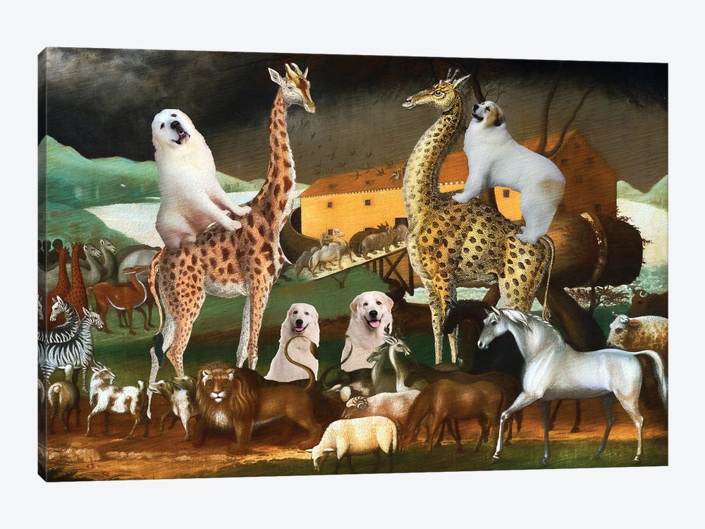 Great Pyrenees Noah's Ark by Nobility Dogs 1-piece Canvas Art